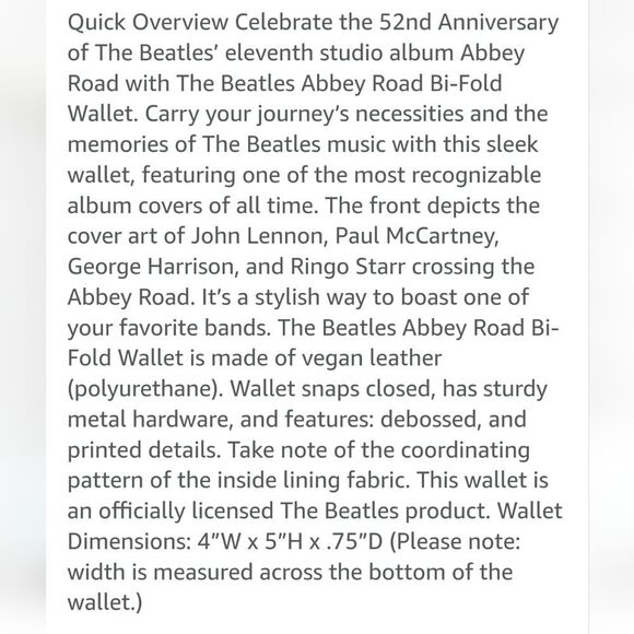 Loungefly The Beatles Abbey Road Wallet - Picture 9 of 12